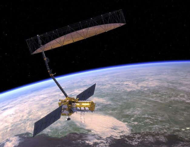 Rendering of NISAR satellite, First of the NASA Earth Observation Satellites