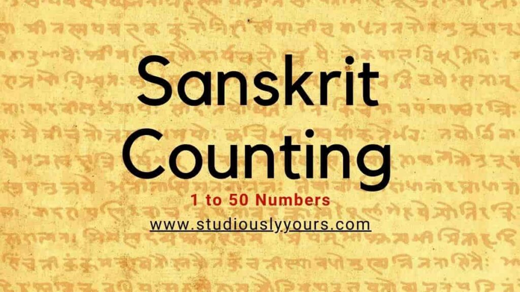 Sanskrit Counting 1 to 50