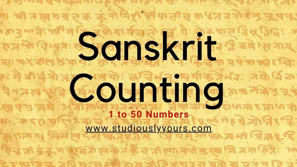 Sanskrit Counting 1 To 50 In English Hindi Free PDF 