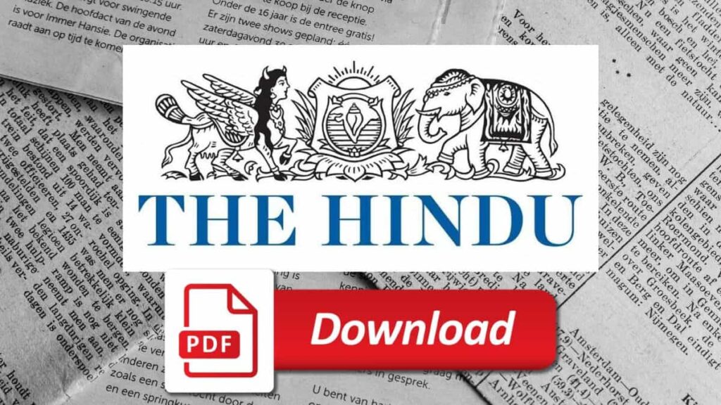 The Hindu PDF Download Today
